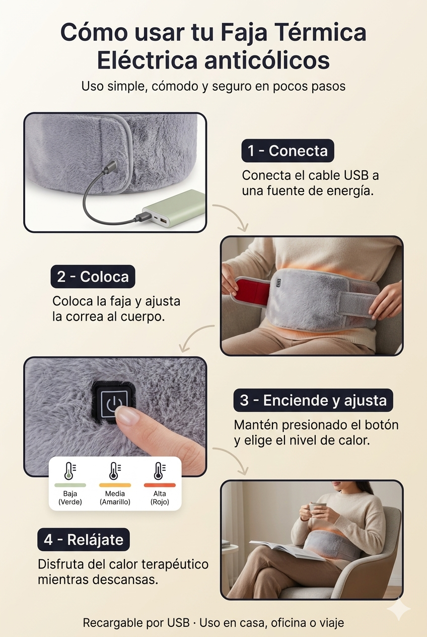 FAJA TERMICA COLICOS - DOLOR LUMBAR