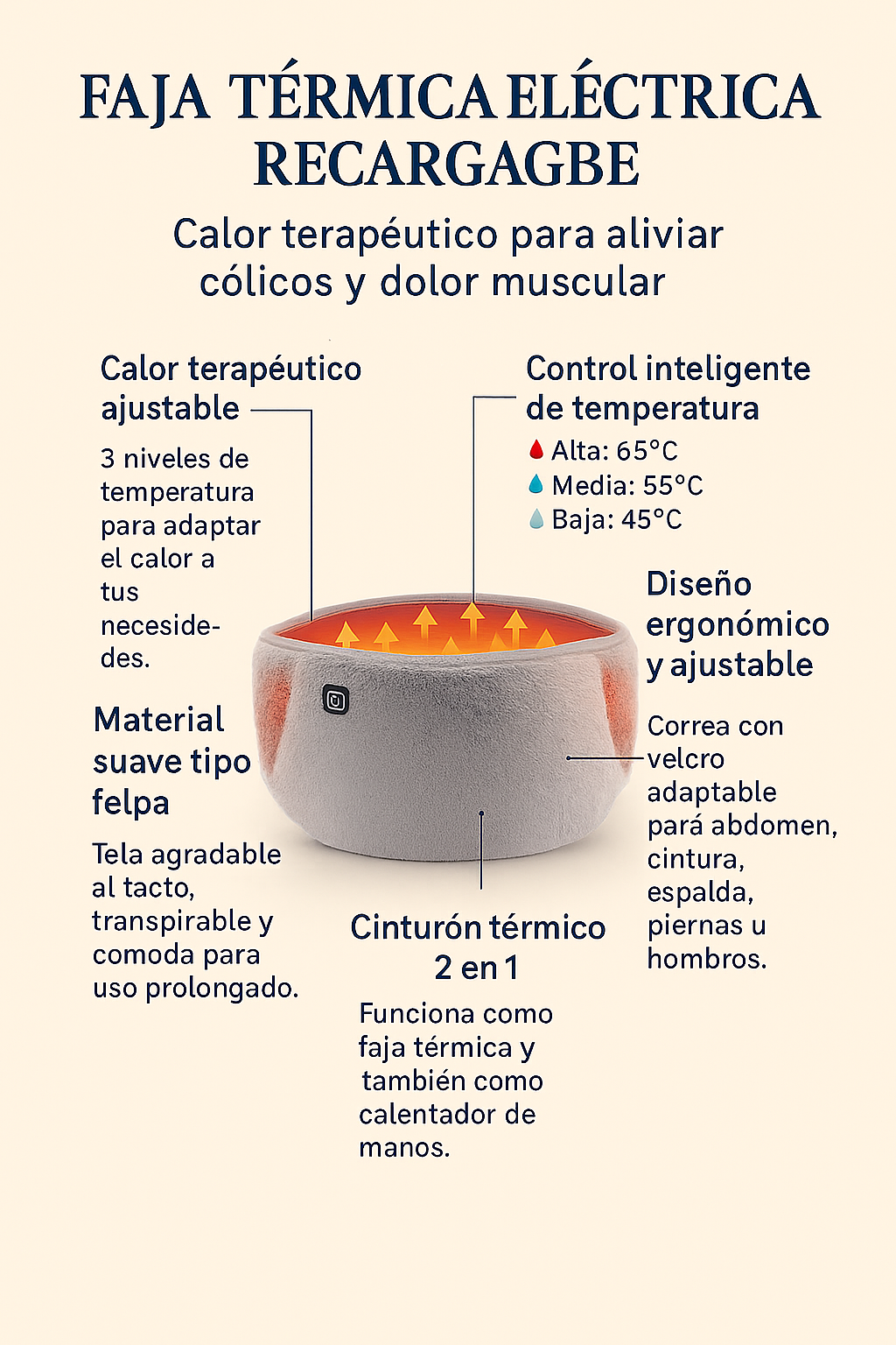 FAJA TERMICA COLICOS - DOLOR LUMBAR